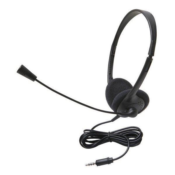 Califone 3065AVT Lightweight On-ear Stereo Headset with Gooseneck Microphone, 3.5mm Plug, Black, Each 3065AVT